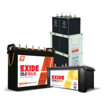 Exide tubular flooded solar batteries range